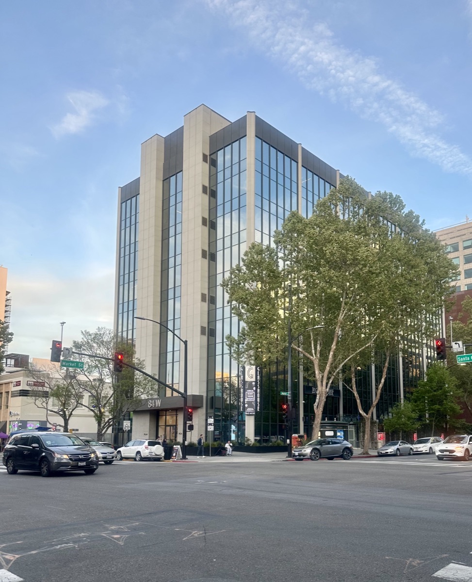 Office building exterior at 84 W Santa Clara Street